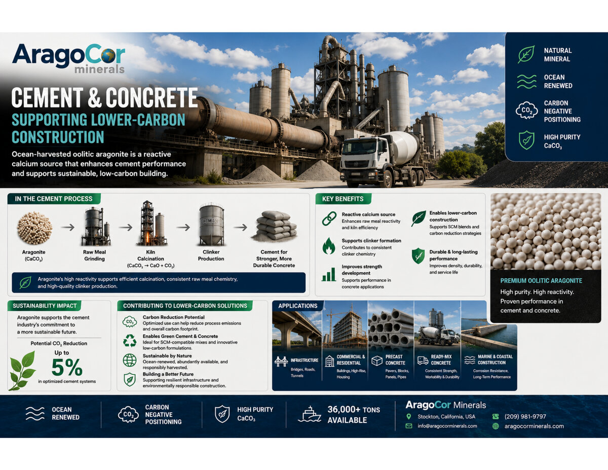 First-page preview of the AragoCor Cement and Concrete brochure