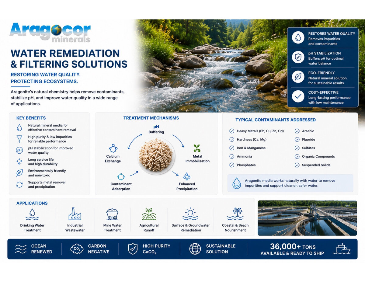 First-page preview of the AragoCor Water Remediation and Filtering brochure